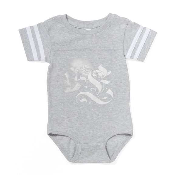 CafePress - Gothic Skull Initial E - Cute Infant Baby Football Bodysuit