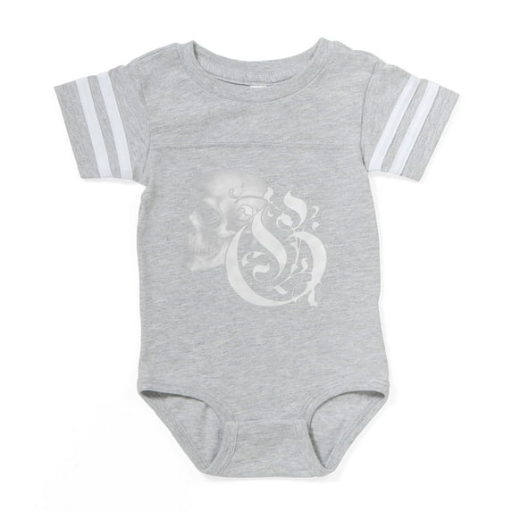 CafePress - Gothic Skull Initial G - Cute Infant Baby Football Bodysuit