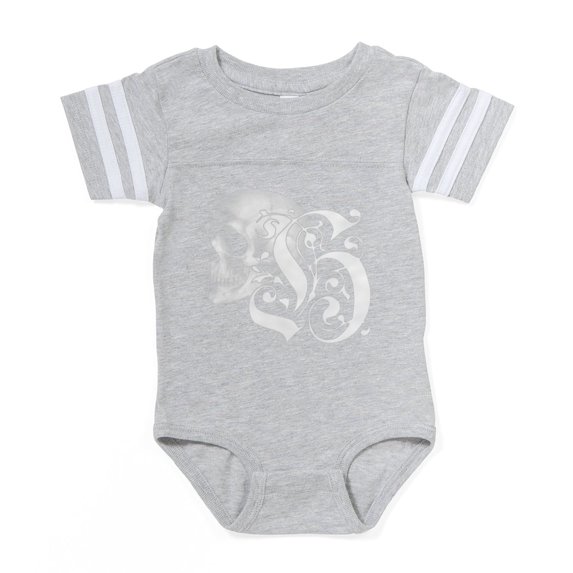 CafePress - Gothic Skull Initial H - Cute Infant Baby Football Bodysuit