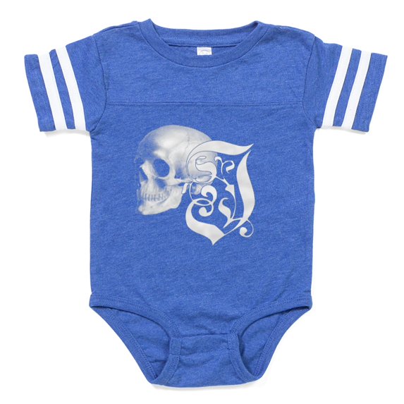 CafePress - Gothic Skull Initial I - Cute Infant Baby Football Bodysuit