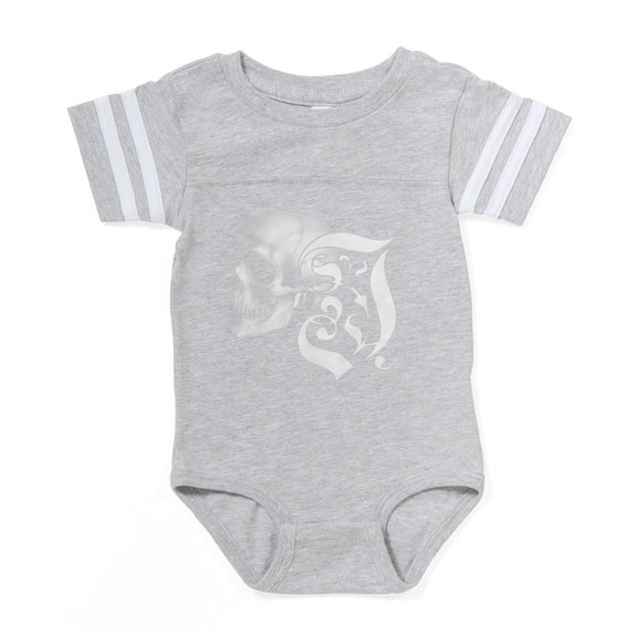 CafePress - Gothic Skull Initial I - Cute Infant Baby Football Bodysuit