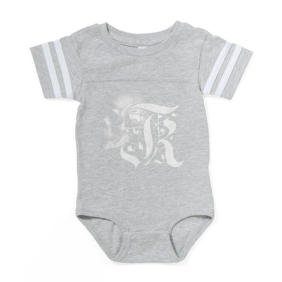 CafePress - Gothic Skull Initial K - Cute Infant Baby Football Bodysuit