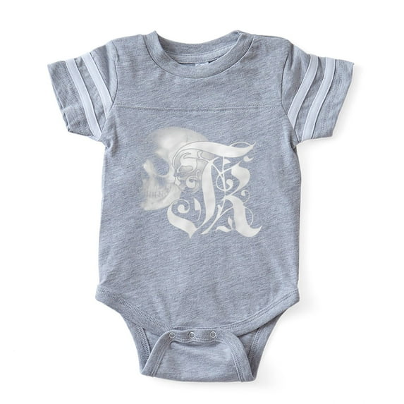 CafePress - Gothic Skull Initial K - Cute Infant Baby Football Bodysuit