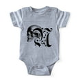 thumbnail image 1 of CafePress - Gothic Skull Initial N - Cute Infant Baby Football Bodysuit, 1 of 3