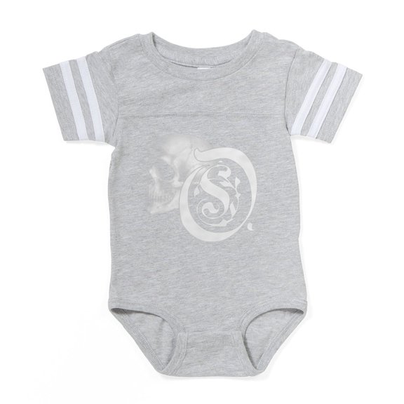 CafePress - Gothic Skull Initial O - Cute Infant Baby Football Bodysuit