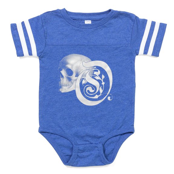 CafePress - Gothic Skull Initial O - Cute Infant Baby Football Bodysuit