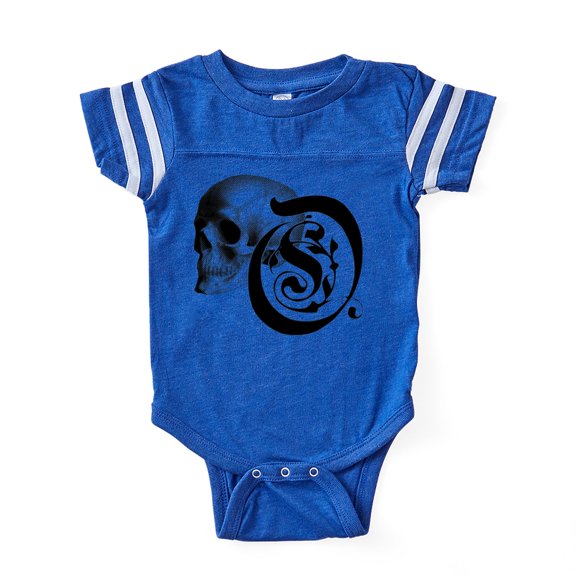 CafePress - Gothic Skull Initial O - Cute Infant Baby Football Bodysuit