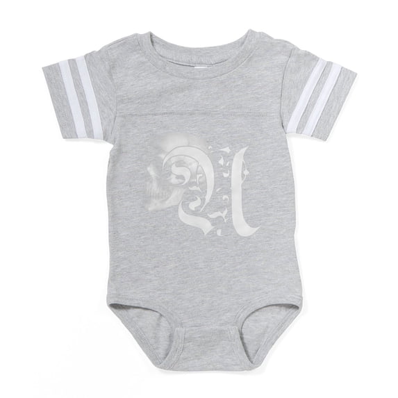 CafePress - Gothic Skull Initial U - Cute Infant Baby Football Bodysuit