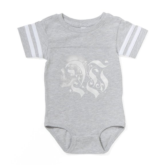 CafePress - Gothic Skull Initial W - Cute Infant Baby Football Bodysuit