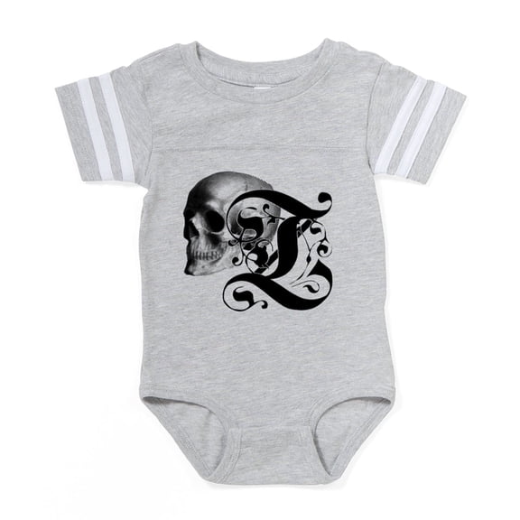 CafePress - Gothic Skull Initial Z - Cute Infant Baby Football Bodysuit