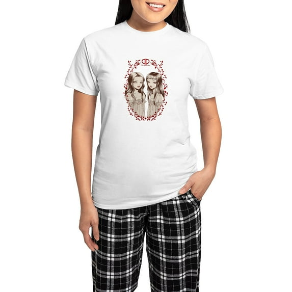 CafePress - Gothic Twins Women's Light Pajamas - Women's Short Sleeve Print T-Shirt and Pants Light Cotton Pajama Set