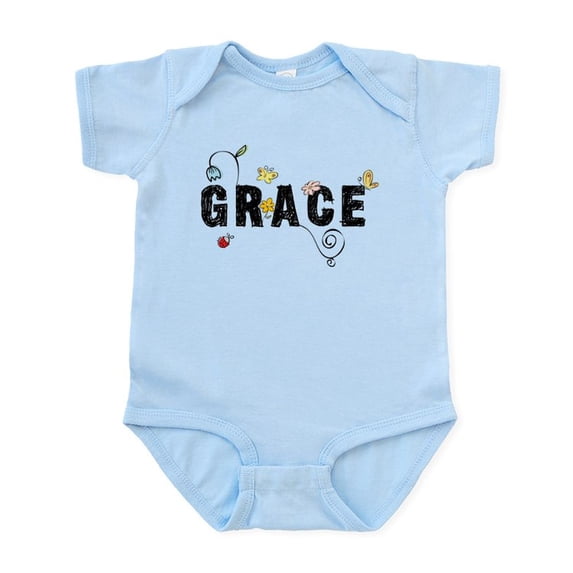 CafePress - Grace Floral Infant Bodysuit - Baby Light Bodysuit, Size Newborn - 24 Months