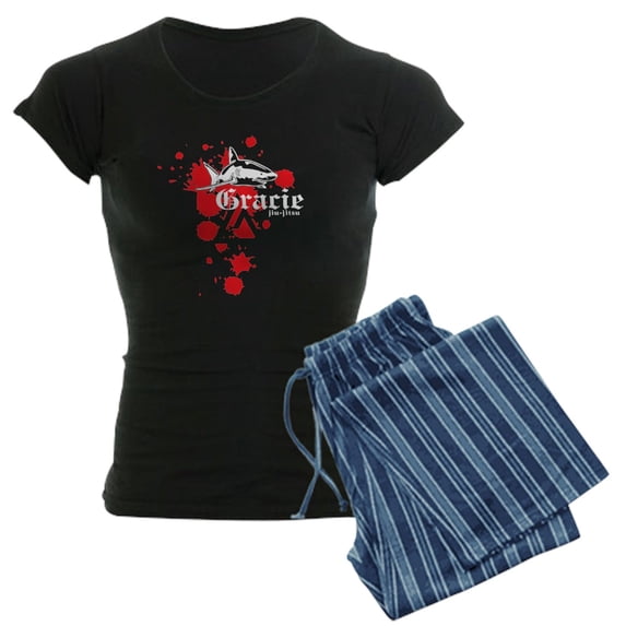 CafePress - Graciefinal2 3WHT Women's Dark Pajamas - Women's Short Sleeve Print T-Shirt and Pants Dark Cotton Pajama Set
