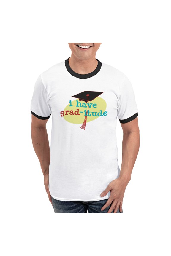 - Grad Itude Men's Ringer T Shirt - 100% Cotton Ringed T-Shirt