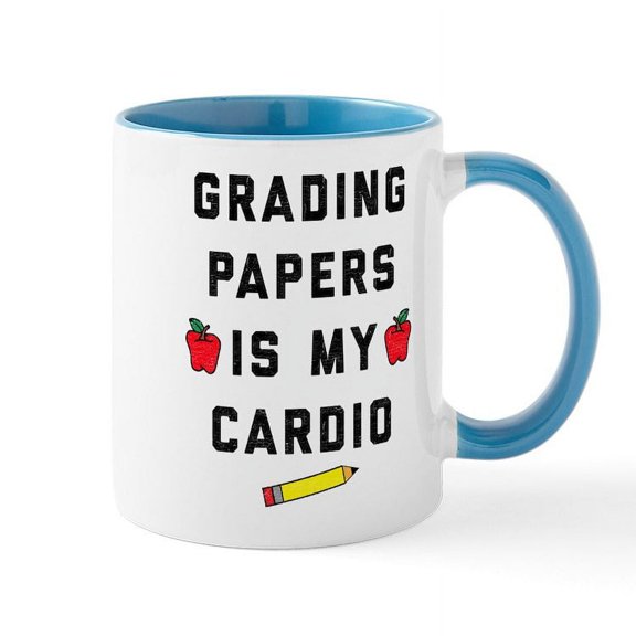 CafePress - Grading Papers Is My Cardio - 11 oz Ceramic Mug - Novelty Coffee Tea Cup