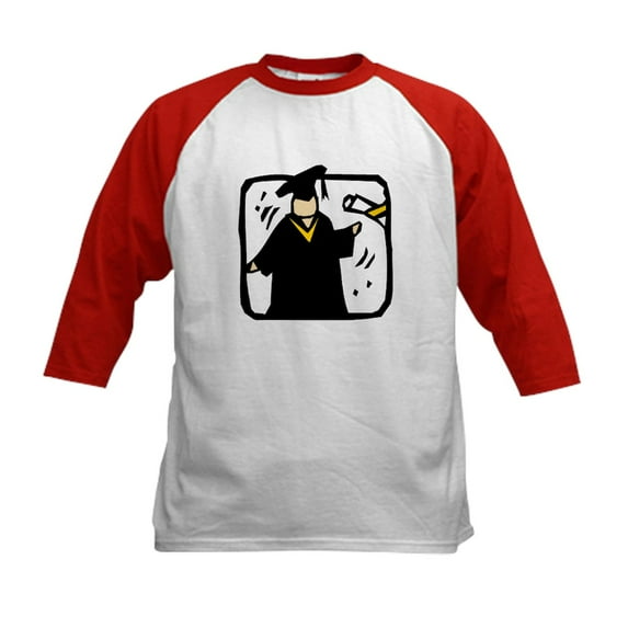 CafePress - Graduate Receiving Diploma Graduation Baseball Jersey - Kids Cotton Baseball Jersey, 3/4 Sleeve Shirt