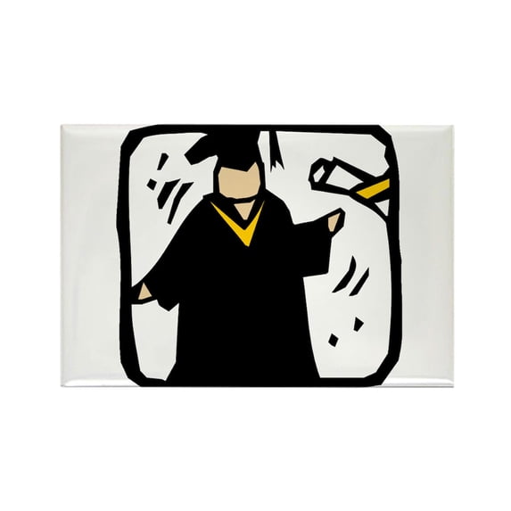 CafePress - Graduate Receiving Diploma Graduation Magnets - Rectangle Magnet, 2"x3" Refrigerator Magnet