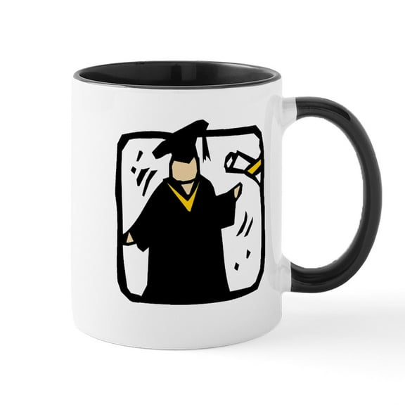 CafePress - Graduate Receiving Diploma Graduation Mugs - 11 oz Ceramic Mug - Novelty Coffee Tea Cup