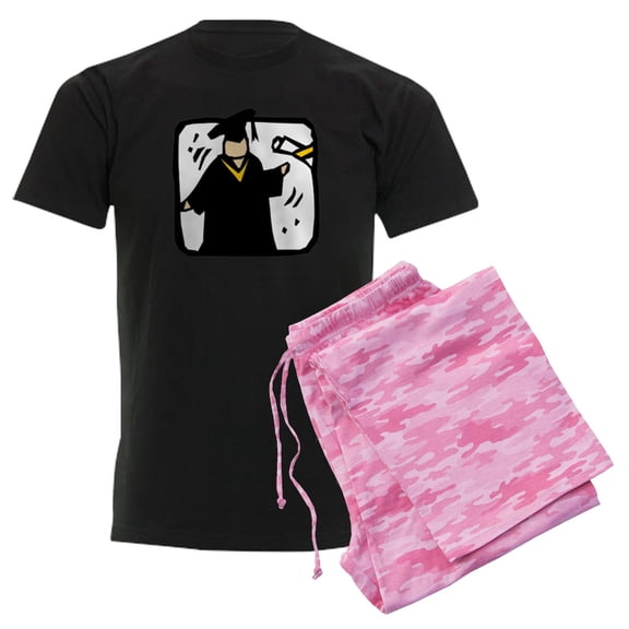 CafePress - Graduate Receiving Diploma Graduation Pajamas - Men's Dark Loose Fit Cotton Pajama Set