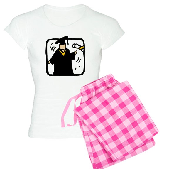 CafePress - Graduate Receiving Diploma Graduation Pajamas - Women's Short Sleeve Print T-Shirt and Pants Light Cotton Pajama Set