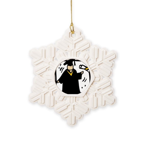 CafePress - Graduate Receiving Diploma Graduation - Snowflake Ornament