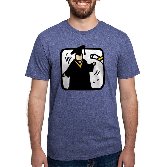 CafePress - Graduate Receiving Diploma Graduation T Shirt - Mens Tri-blend T-Shirt