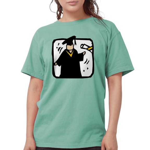 CafePress - Graduate Receiving Diploma Graduation T Shirt - Womens Comfort Colors® Shirt