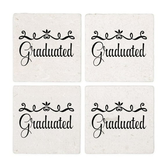 CafePress - Graduated - Tile Coaster, Drink Coaster Set of 4