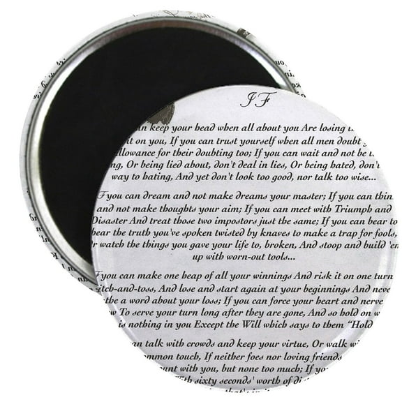CafePress - Graduation Baccalaureate IF By Rudyard Kipl Magnet - 2.25" Round Magnet, Refrigerator Magnet, Button Magnet Style