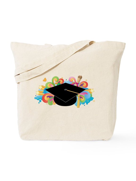 - Graduation Hat Diploma Grad - Unisex Canvas Tote Bag, Beige, 1-Piece