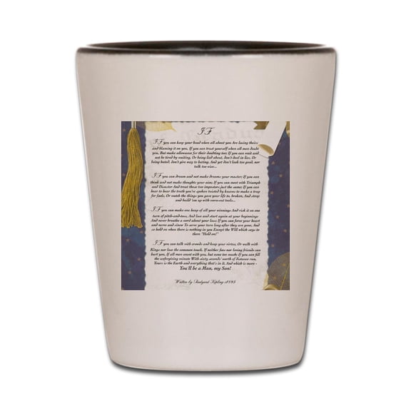 CafePress - Graduation Key To The Future IF By Rudy - White/Black Shot Glass, Unique and Funny Shot Glass