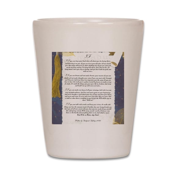 CafePress - Graduation Key To The Future IF By Rudy - White Shot Glass, Unique and Funny Shot Glass