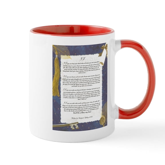CafePress - Graduation Key To The Future IF By Rudyard Kipling - 11 oz Ceramic Mug - Novelty Coffee Tea Cup