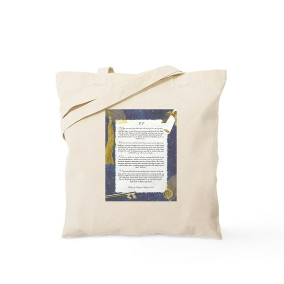CafePress - Graduation Key To The Future IF By Rudyard Kipling - Unisex Canvas Tote Bag, Beige, 1-Piece