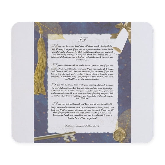 CafePress - Graduation Key To The Future IF By Rudyard Kipling - Non-slip Rubber Mousepad, Gaming Mouse Pad