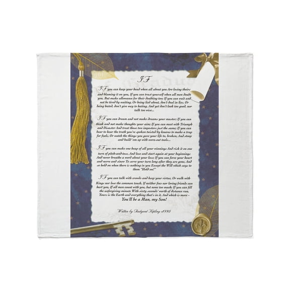 CafePress - Graduation Key To The Future IF By Rudyard Kipling - Soft Fleece Throw Blanket, 50"x60" for All Ages