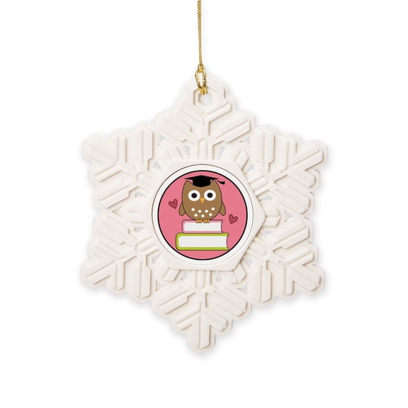 CafePress - Graduation Owl - Snowflake Ornament