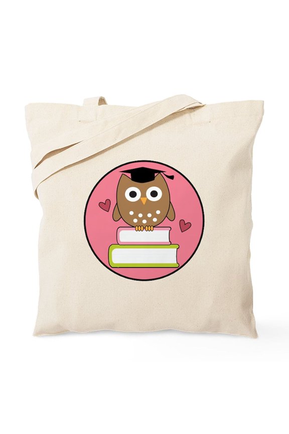 - Graduation Owl - Unisex Canvas Tote Bag, Beige, 1-Piece