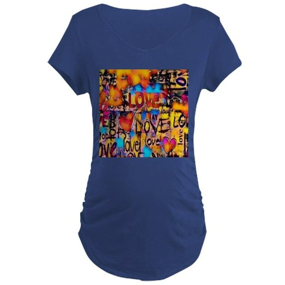 CafePress - Graffiti Love Maternity T Shirt - Maternity Dark T-Shirt