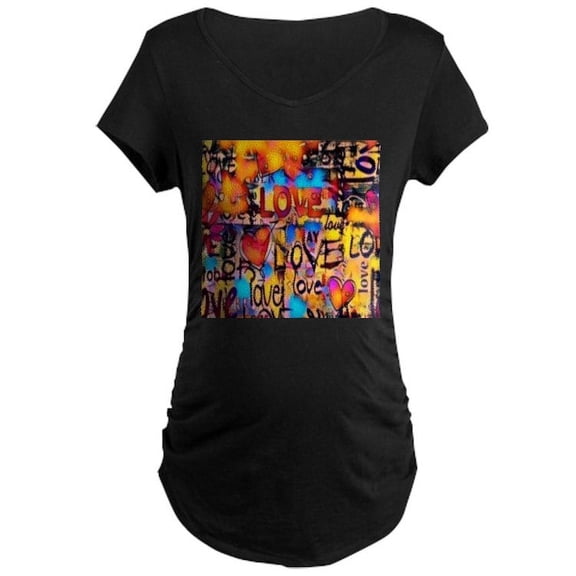 CafePress - Graffiti Love Maternity T Shirt - Maternity Dark T-Shirt