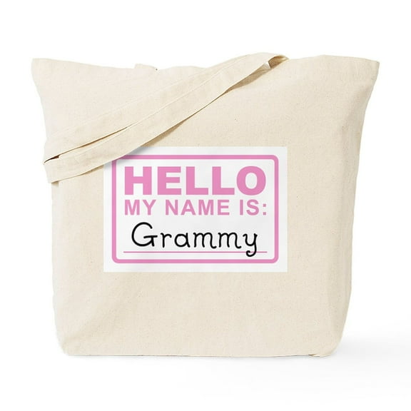 CafePress - Grammy Nametag Tote Bag - Unisex Canvas Tote Bag, Beige, 1-Piece