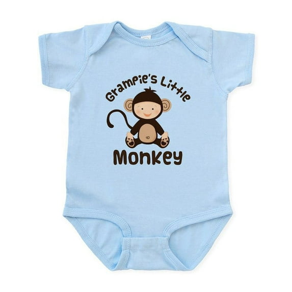 CafePress - Grampie Grandchild Monkey Infant Bodysuit - Baby Light Bodysuit, Size Newborn - 24 Months