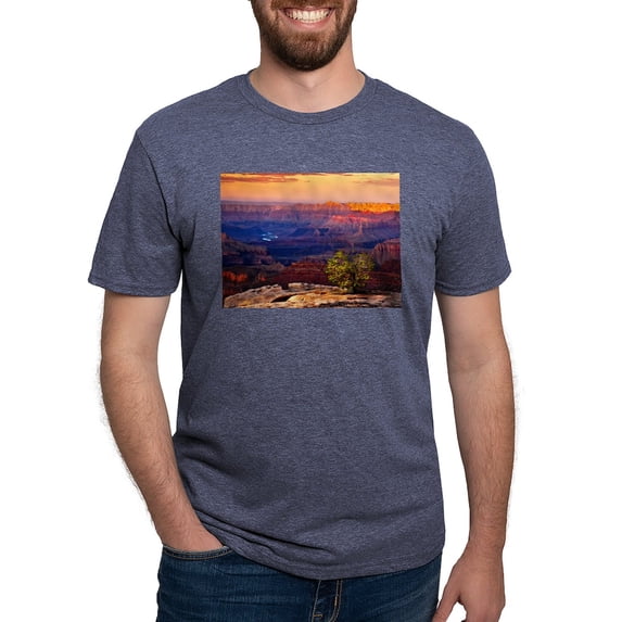 CafePress - Grand Canyon Sunset Men's Deluxe T Shirt - Mens Tri-blend T-Shirt