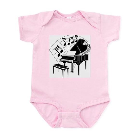 CafePress - Grand Piano Notes Infant Bodysuit - Baby Light Bodysuit, Size Newborn - 24 Months