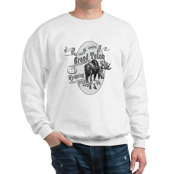 CafePress - Grand Teton Vintage Moose Sweatshirt - Crew Neck Sweatshirt
