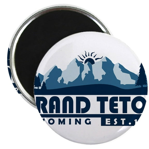 CafePress - Grand Teton Wyoming Magnets - 2.25" Round Magnet, Refrigerator Magnet, Button Magnet Style