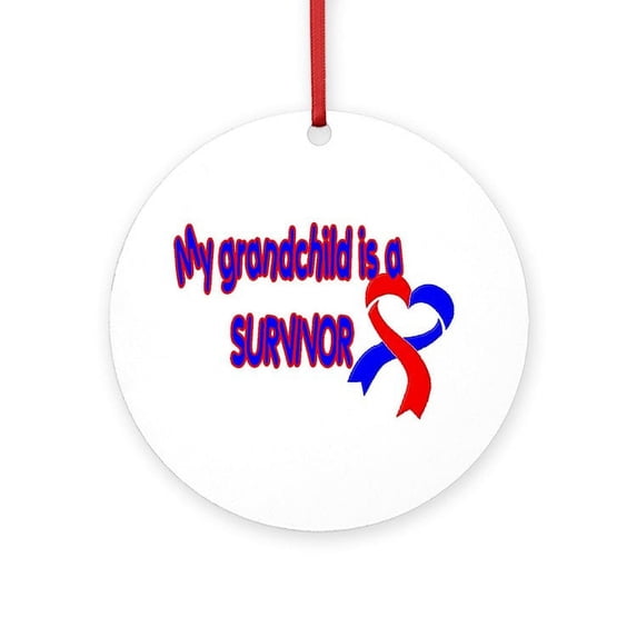 CafePress - Grandchild_CHD_Survivor - Round Wood Ornament 4"