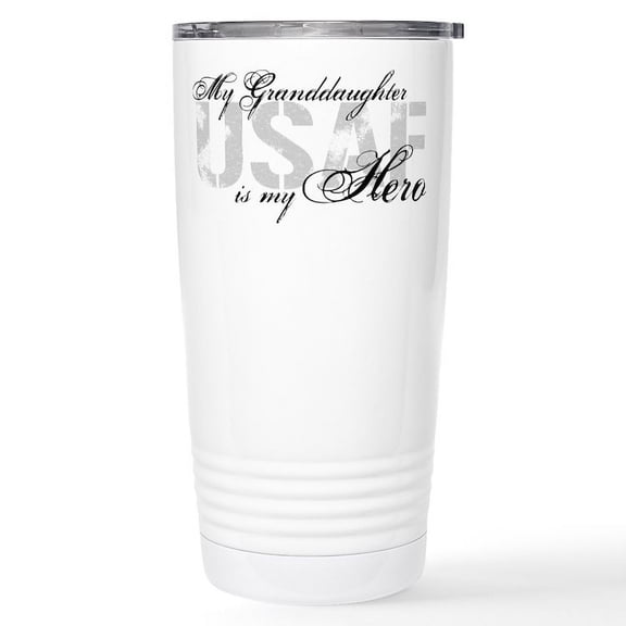 CafePress - Granddaughter Is My Hero USAF Stainless Steel Trav - Insulated Stainless Steel Travel Tumbler 20 oz.