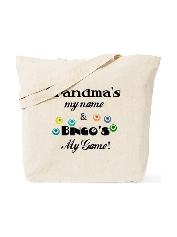 - Grandma And Bingo Tote Bag - Unisex Canvas Tote Bag, Beige, 1-Piece
