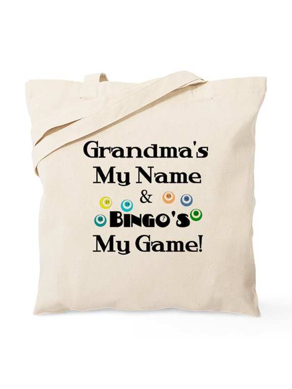- Grandma And Bingo Tote Bag - Unisex Canvas Tote Bag, Beige, 1-Piece